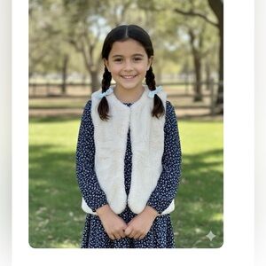 Beautees Cream Faux Fur Vest Cozy and Luxurious